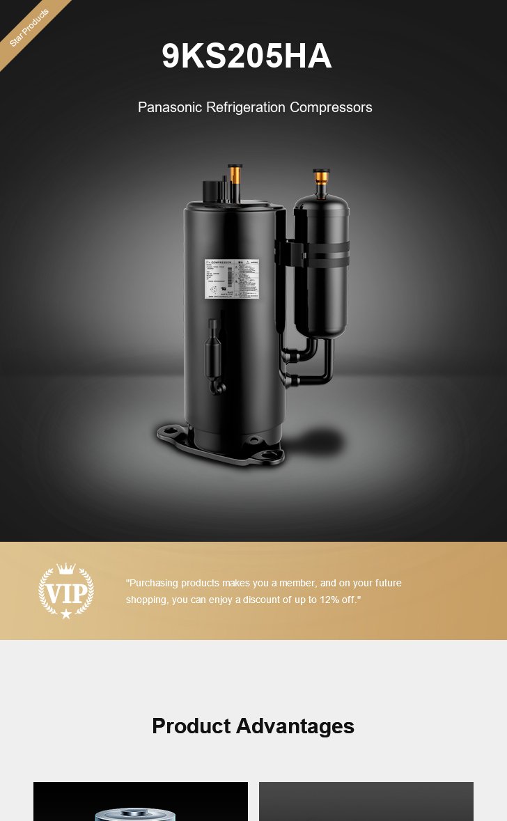 Panasonic Compressor 9KS205HA, technical parameters pdf, structure diagram